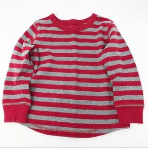 Jumping Beans Boys Striped Red & Gray Thermal Sweater 24M